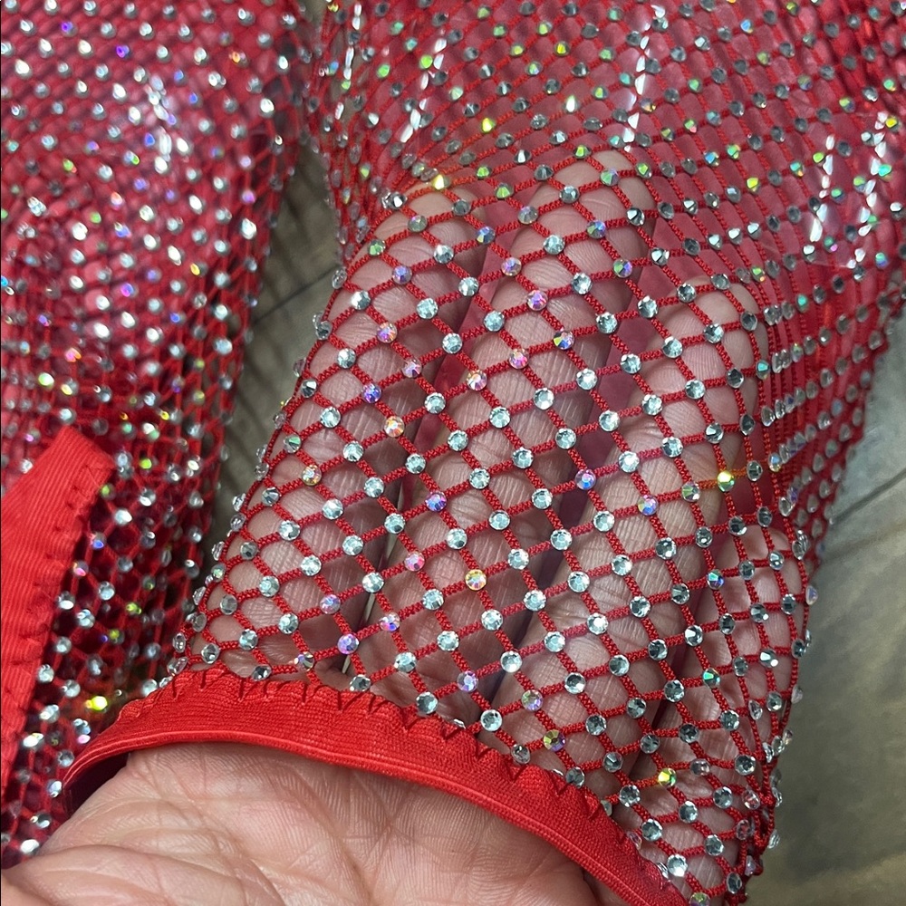 Red Rhinestone Women's Sandals - Picture 4 of 4
